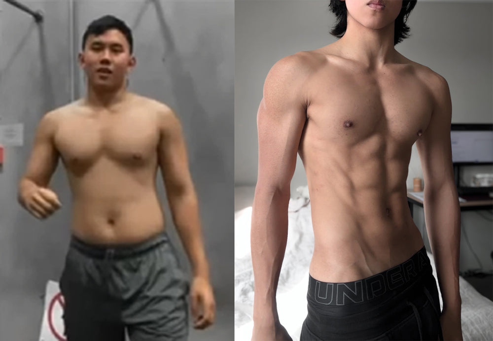 Lee before and after 10 months of calisthenics coaching